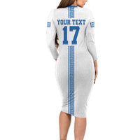 Custom Greece Football Champions Long Sleeve Bodycon Dress Nike Goddess of Victory