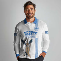 Custom Greece Football Champions Long Sleeve Polo Shirt Nike Goddess of Victory