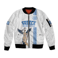 Custom Greece Football Champions Sleeve Zip Bomber Jacket Nike Goddess of Victory