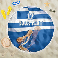 Custom Greece Basketball Beach Blanket Sporty Style with Laurel