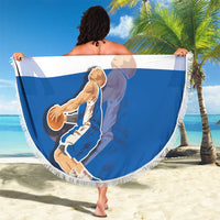 Custom Greece Basketball Beach Blanket Sporty Style with Laurel