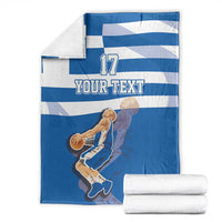 Custom Greece Basketball Blanket Sporty Style with Laurel