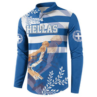 Custom Greece Basketball Button Sweatshirt Sporty Style with Laurel