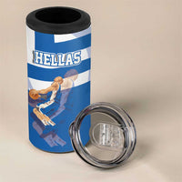Custom Greece Basketball 4 in 1 Can Cooler Tumbler Sporty Style with Laurel