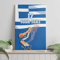 Custom Greece Basketball Canvas Wall Art Sporty Style with Laurel