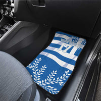 Custom Greece Basketball Car Mats Sporty Style with Laurel