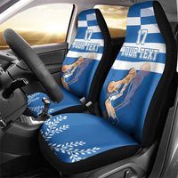 Custom Greece Basketball Car Seat Cover Sporty Style with Laurel