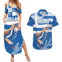 Custom Greece Basketball Couples Matching Summer Maxi Dress and Hawaiian Shirt Sporty Style with Laurel