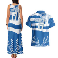 Custom Greece Basketball Couples Matching Tank Maxi Dress and Hawaiian Shirt Sporty Style with Laurel