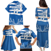 Custom Greece Basketball Family Matching Puletasi and Hawaiian Shirt Sporty Style with Laurel