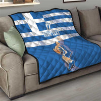 Custom Greece Basketball Quilt Sporty Style with Laurel