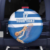 Custom Greece Basketball Spare Tire Cover Sporty Style with Laurel
