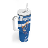 Custom Greece Basketball Tumbler With Handle Sporty Style with Laurel