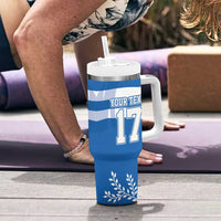 Custom Greece Basketball Tumbler With Handle Sporty Style with Laurel