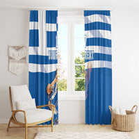 Custom Greece Basketball Window Curtain Sporty Style with Laurel