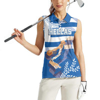 Custom Greece Basketball Women Sleeveless Polo Shirt Sporty Style with Laurel