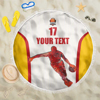Custom Espana Basketball Spain Beach Blanket Baloncesto Come on La Roja White Style