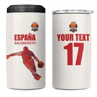 Custom Espana Basketball Spain 4 in 1 Can Cooler Tumbler Baloncesto Come on La Roja White Style