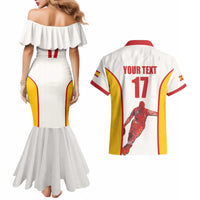 Custom Espana Basketball Spain Couples Matching Mermaid Dress and Hawaiian Shirt Baloncesto Come on La Roja White Style