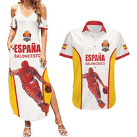 Custom Espana Basketball Spain Couples Matching Summer Maxi Dress and Hawaiian Shirt Baloncesto Come on La Roja White Style