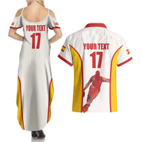 Custom Espana Basketball Spain Couples Matching Summer Maxi Dress and Hawaiian Shirt Baloncesto Come on La Roja White Style