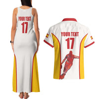 Custom Espana Basketball Spain Couples Matching Tank Maxi Dress and Hawaiian Shirt Baloncesto Come on La Roja White Style