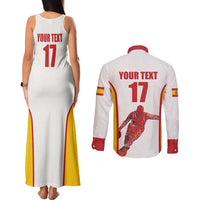 Custom Espana Basketball Spain Couples Matching Tank Maxi Dress and Long Sleeve Button Shirt Baloncesto Come on La Roja White Style