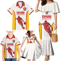 Custom Espana Basketball Spain Family Matching Mermaid Dress and Hawaiian Shirt Baloncesto Come on La Roja White Style