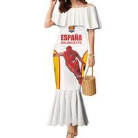 Custom Espana Basketball Spain Family Matching Mermaid Dress and Hawaiian Shirt Baloncesto Come on La Roja White Style