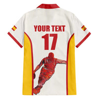 Custom Espana Basketball Spain Family Matching Short Sleeve Bodycon Dress and Hawaiian Shirt Baloncesto Come on La Roja White Style