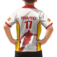 Custom Espana Basketball Spain Family Matching Summer Maxi Dress and Hawaiian Shirt Baloncesto Come on La Roja White Style