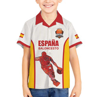 Custom Espana Basketball Spain Kid Hawaiian Shirt Baloncesto Come on La Roja White Style