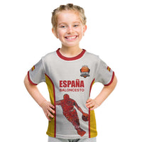 Custom Espana Basketball Spain Kid T Shirt Baloncesto Come on La Roja White Style