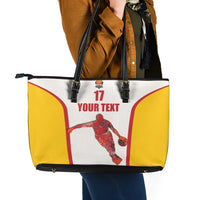 Custom Espana Basketball Spain Leather Tote Bag Baloncesto Come on La Roja White Style