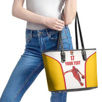 Custom Espana Basketball Spain Leather Tote Bag Baloncesto Come on La Roja White Style