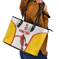 Custom Espana Basketball Spain Leather Tote Bag Baloncesto Come on La Roja White Style