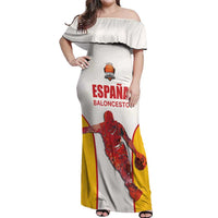 Custom Espana Basketball Spain Off Shoulder Maxi Dress Baloncesto Come on La Roja White Style