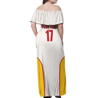 Custom Espana Basketball Spain Off Shoulder Maxi Dress Baloncesto Come on La Roja White Style