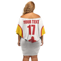 Custom Espana Basketball Spain Off Shoulder Short Dress Baloncesto Come on La Roja White Style