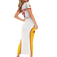 Custom Espana Basketball Spain Short Sleeve Bodycon Dress Baloncesto Come on La Roja White Style