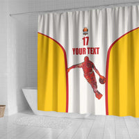 Custom Espana Basketball Spain Shower Curtain Baloncesto Come on La Roja White Style