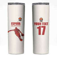Custom Espana Basketball Spain Skinny Tumbler Baloncesto Come on La Roja White Style