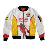 Custom Espana Basketball Spain Sleeve Zip Bomber Jacket Baloncesto Come on La Roja White Style