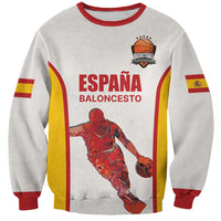 Custom Espana Basketball Spain Sweatshirt Baloncesto Come on La Roja White Style