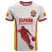 Custom Espana Basketball Spain T Shirt Baloncesto Come on La Roja White Style
