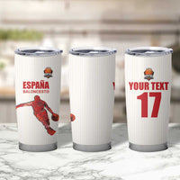 Custom Espana Basketball Spain Tumbler Cup Baloncesto Come on La Roja White Style