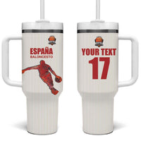 Custom Espana Basketball Spain Tumbler With Handle Baloncesto Come on La Roja White Style