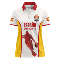 Custom Espana Basketball Spain Women Polo Shirt Baloncesto Come on La Roja White Style