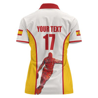 Custom Espana Basketball Spain Women Polo Shirt Baloncesto Come on La Roja White Style