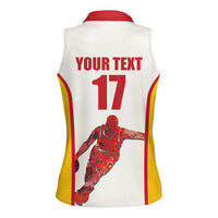 Custom Espana Basketball Spain Women Sleeveless Polo Shirt Baloncesto Come on La Roja White Style